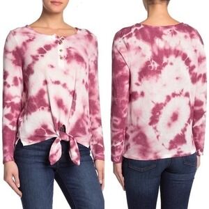 C & C California Knit Top - NWT | Women Medium | Pink Tie Dye